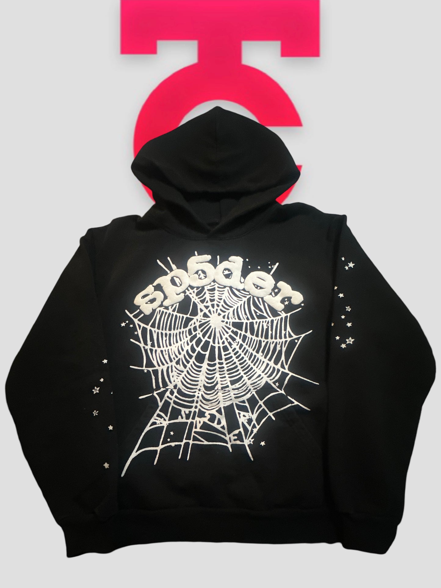 Sp5der OG Web Hoodie Black & White