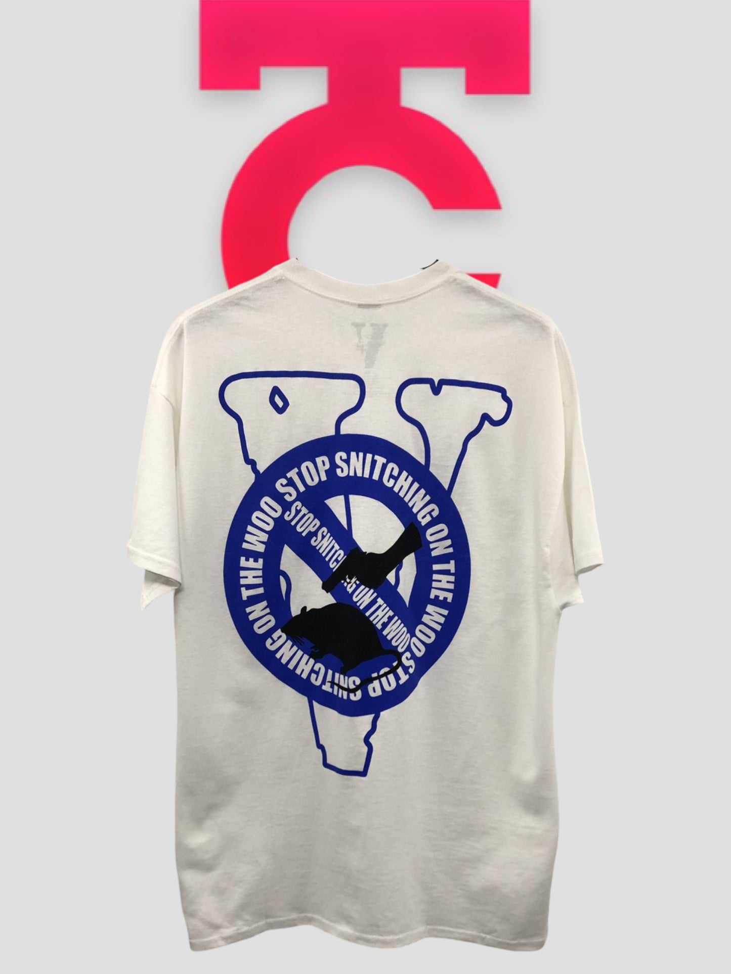Pop Smoke x Vlone Stop Snitching Tee Blue