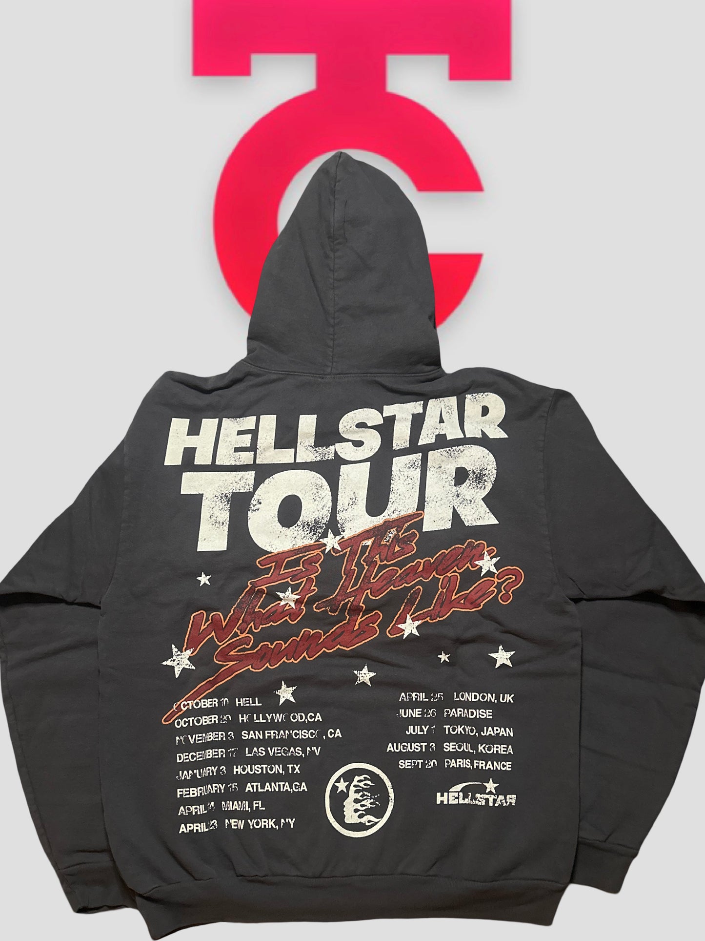 Hellstar Overseas Exclusive Records Tour Hoodie Ash Grey