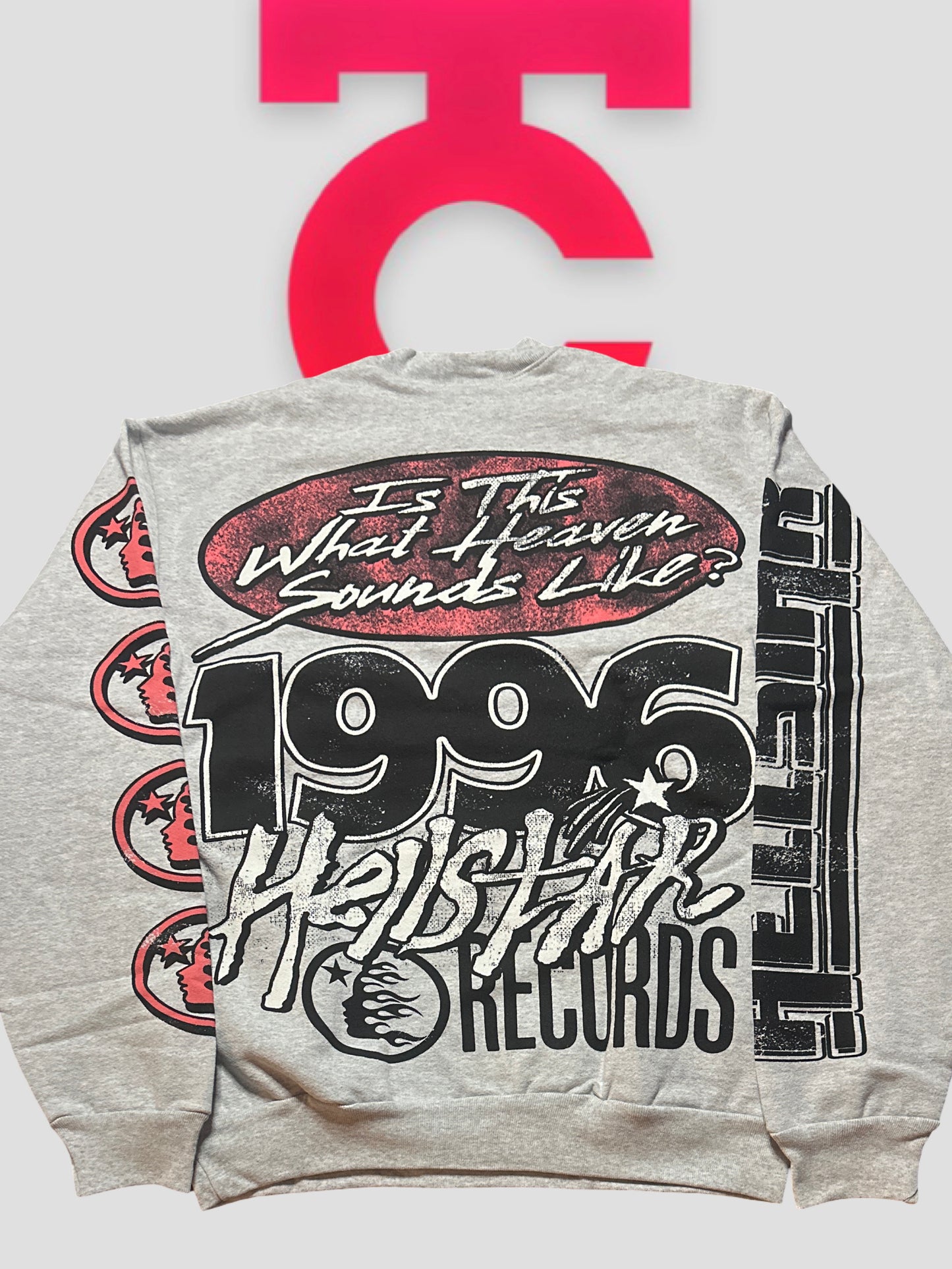 Hellstar Overseas Exclusive Records Crewneck Heather Grey