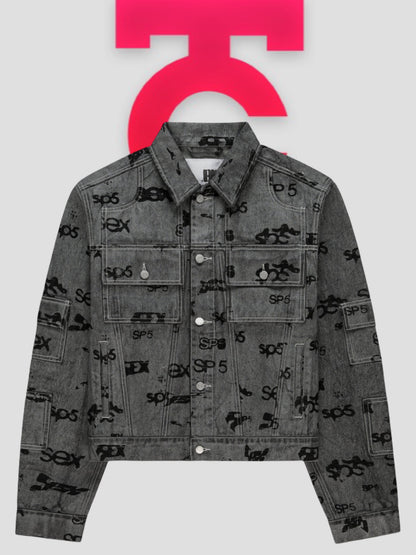 Sp5der Sex AOP Denim Jacket