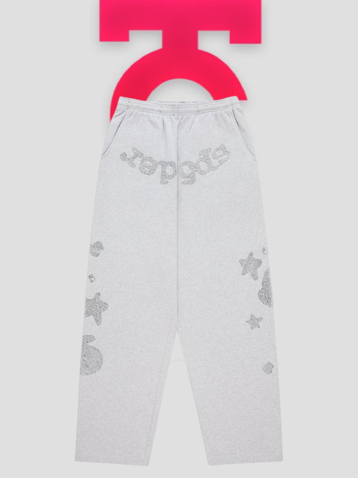 Sp5der Rhinestone Beluga V2 Wide Leg Sweatpants