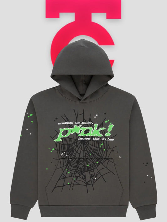 Sp5der Punk Hoodie Slate Grey
