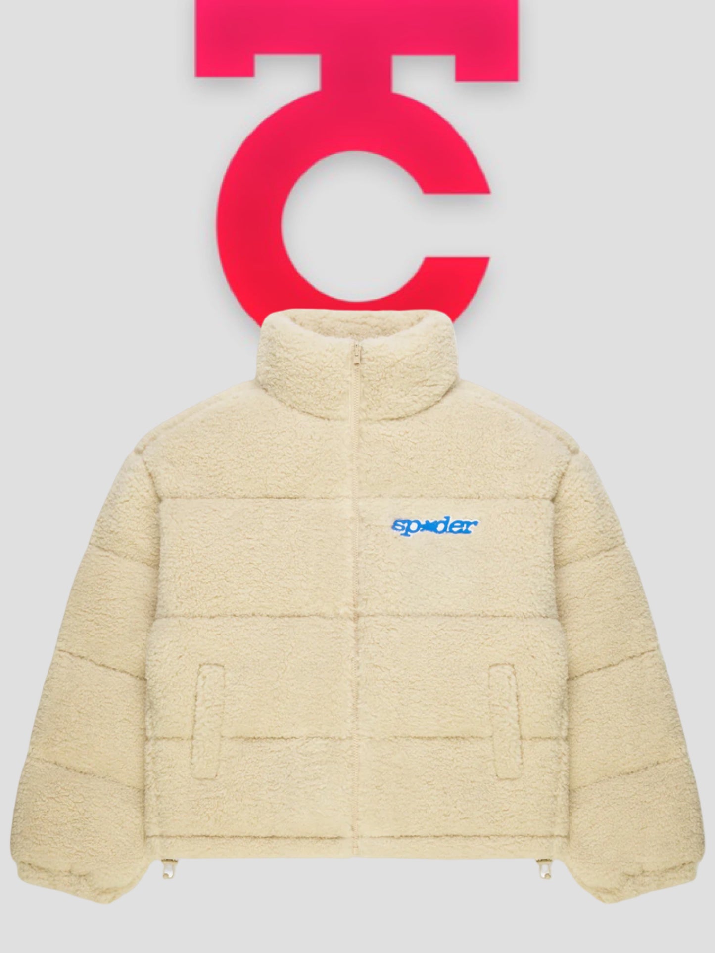 Sp5der Sherpa Puffer Jacket Cream
