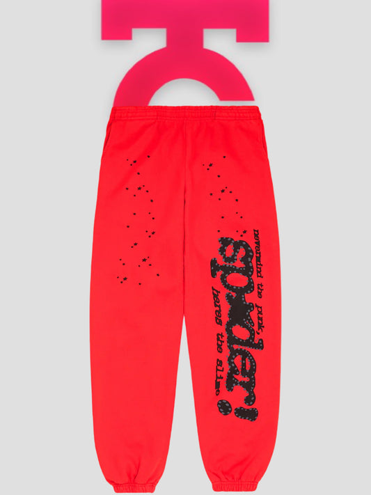 Sp5der Punk V2 Sweatpants Red