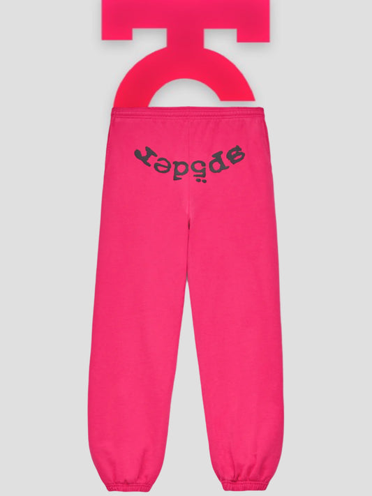 Sp5der Legacy Sweatpants Pink (Black Print)