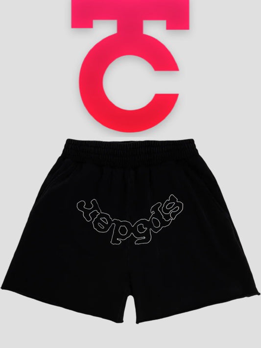 Sp5der OG Logo Embroidered Shorts Black