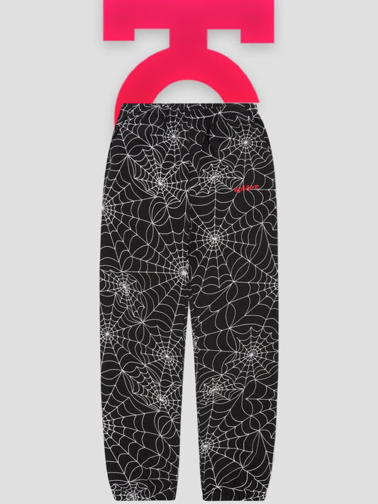 Sp5der Embroidered AOP Sweatpants Black
