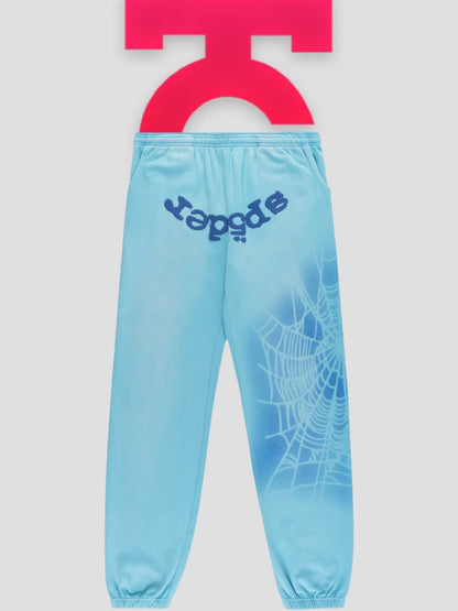 Sp5der OG Web V2 Spray Sweatpants Blue