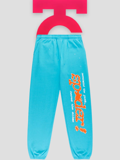 Sp5der Punk V2 Sweatpants Cyan / Orange
