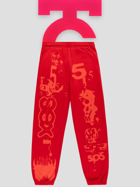 Sp5der X-ray Sweatpants Red