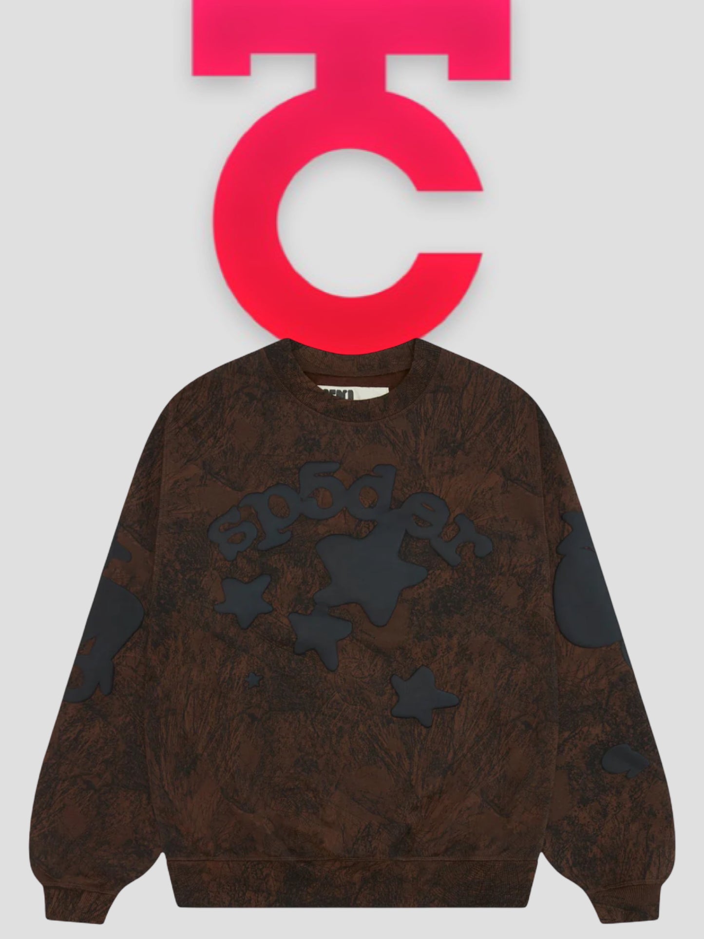 Sp5der Real Tree Camo Beluga Crewneck Brown