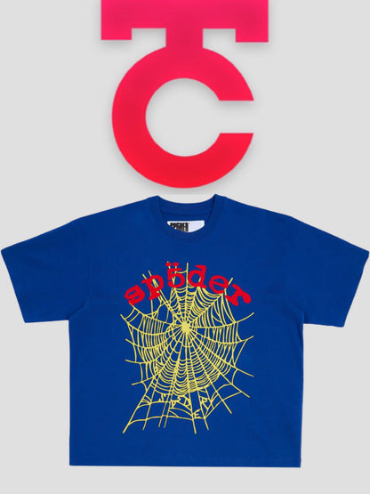Sp5der OG Web V2 Tee Blue / Yellow