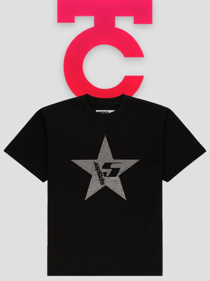 Sp5der 5Star Rhinestone Tee Black