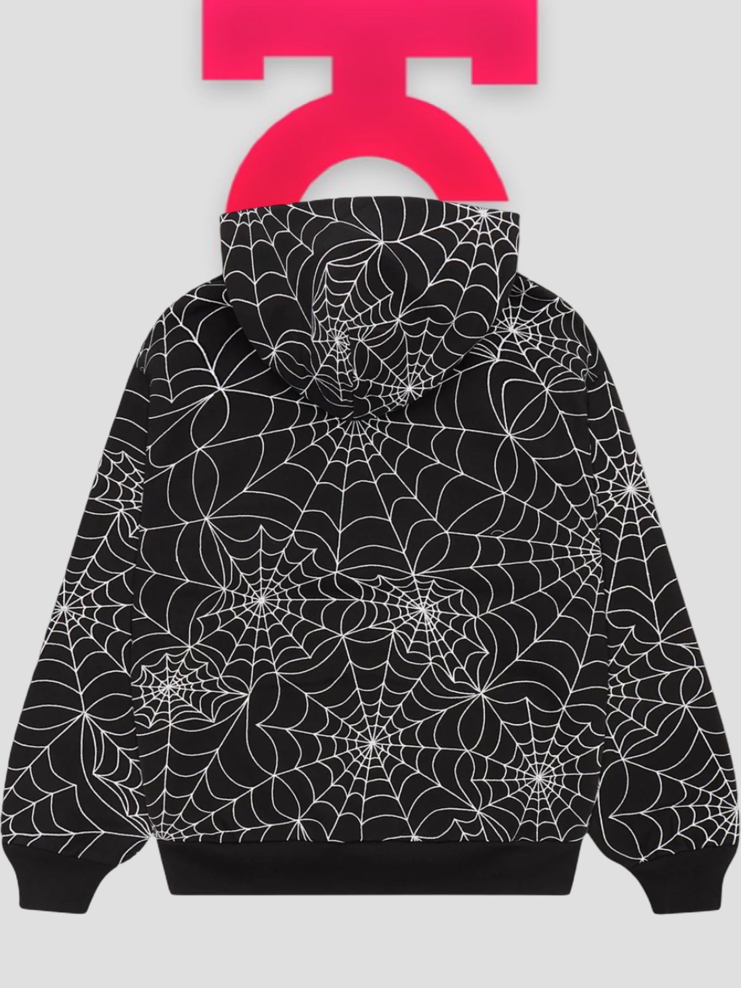 Sp5der Embroidered AOP Hoodie Black
