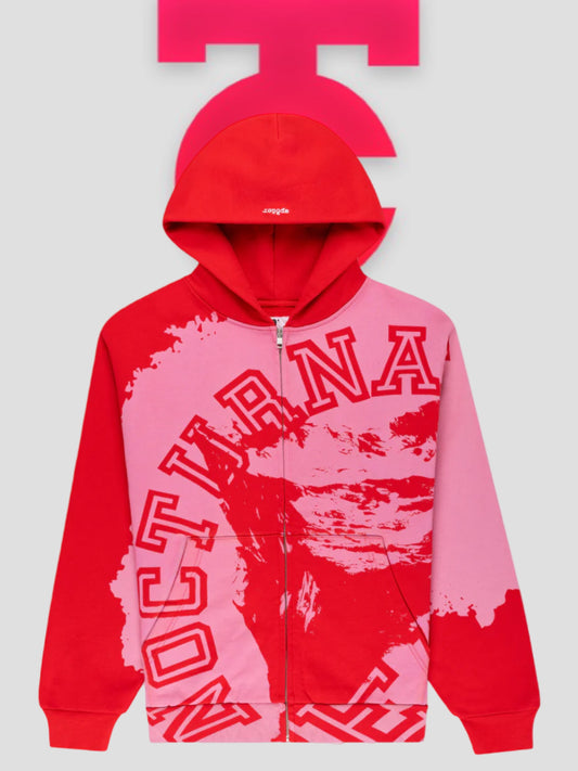 Sp5der Nocturnal Highway Zip Up Red