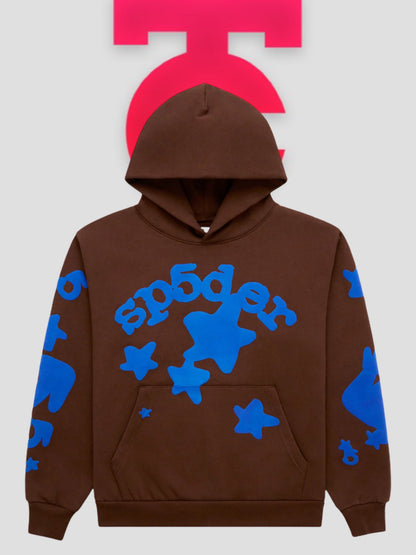 Sp5der Beluga Hoodie Brown / Blue
