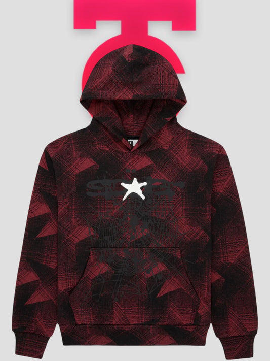 Sp5der Plaid Hoodie