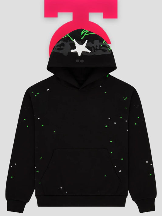 Sp5der Heavy Web Hoodie Black
