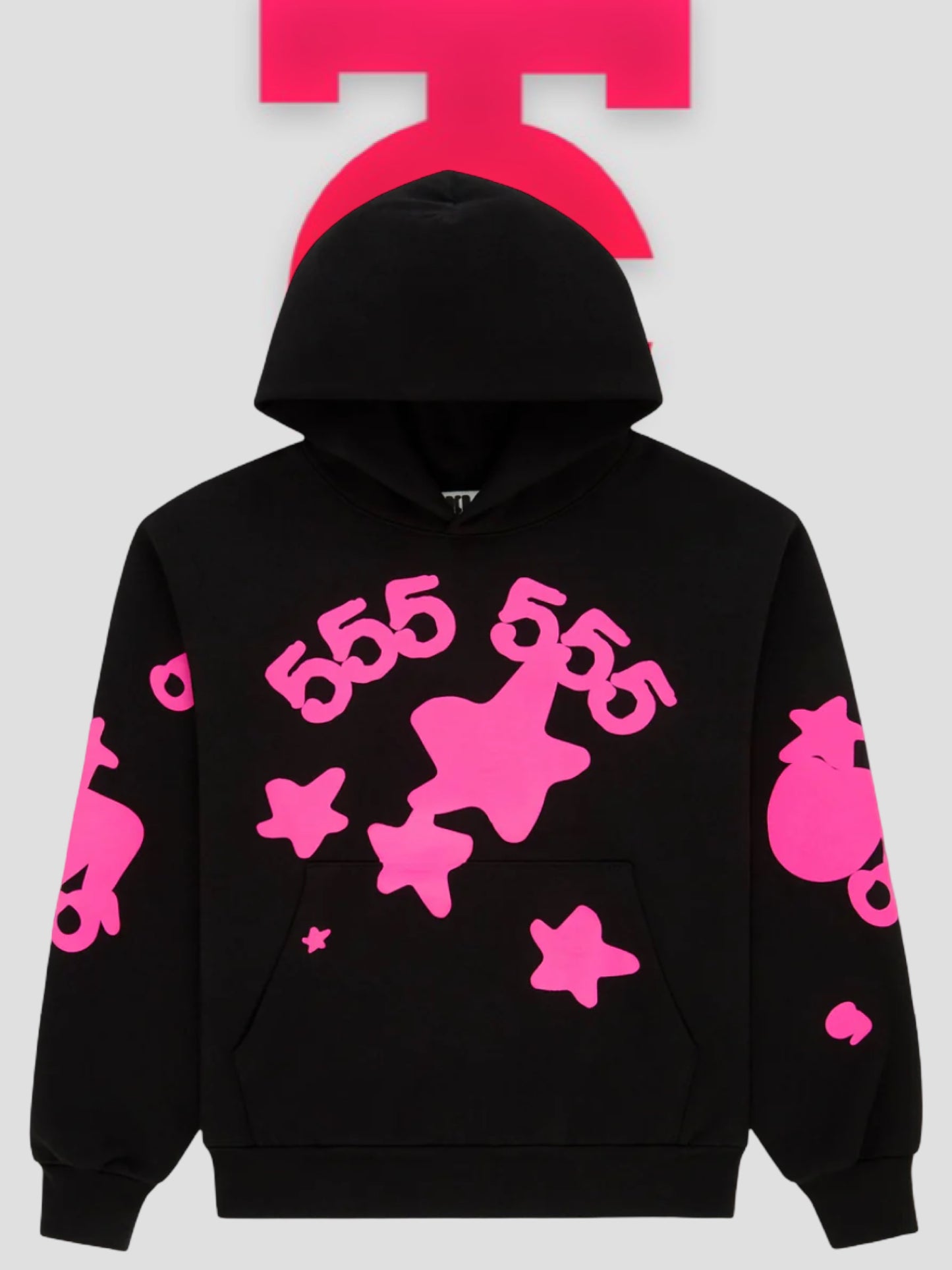 Sp5der Beluga Angel Number Hoodie Black