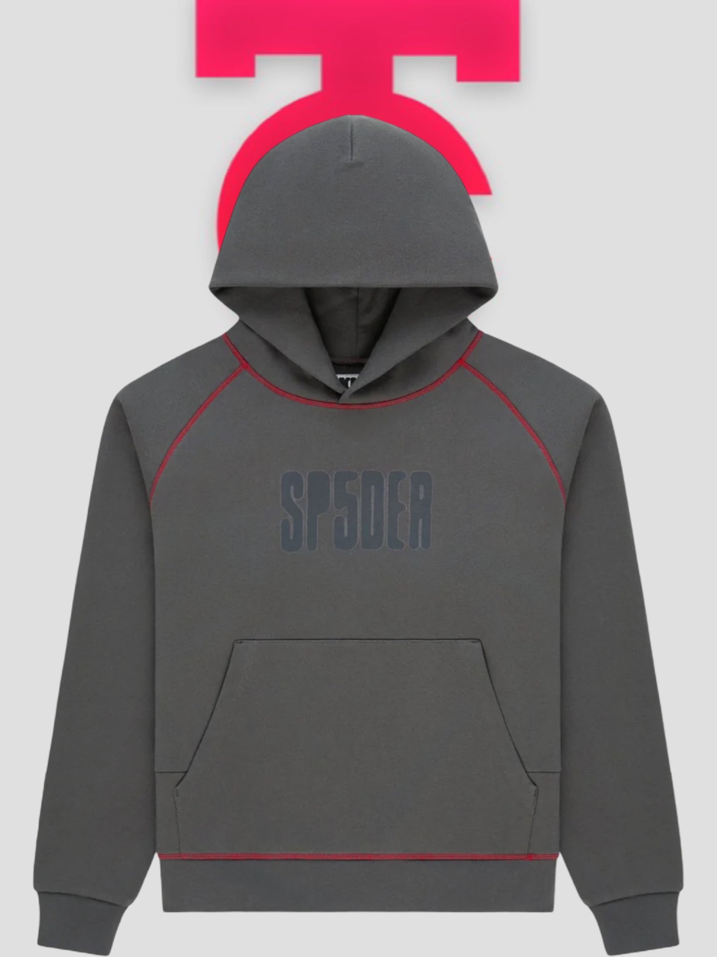 Sp5der Archive Contrast Hoodie Grey