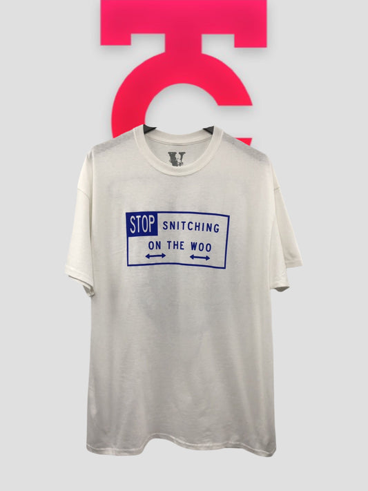 Pop Smoke x Vlone Stop Snitching Tee Blue