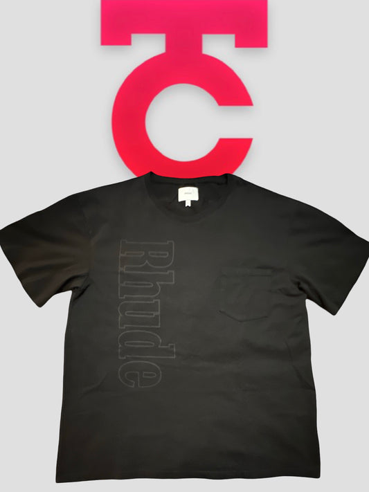 Rhude Black On Black Logo Tee