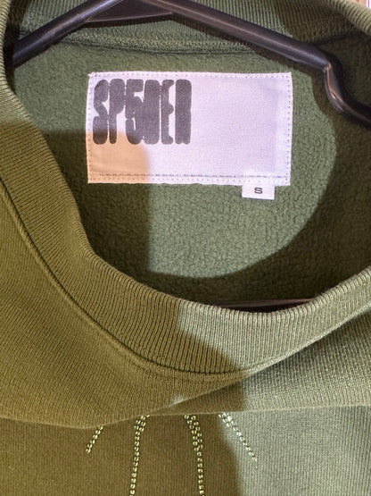 Sp5der Forest Green TM Crewneck neck tag size Small