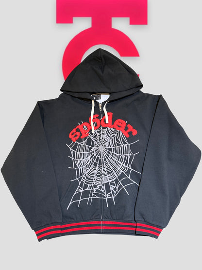Sp5der Onyx Zip Up Black Red cover