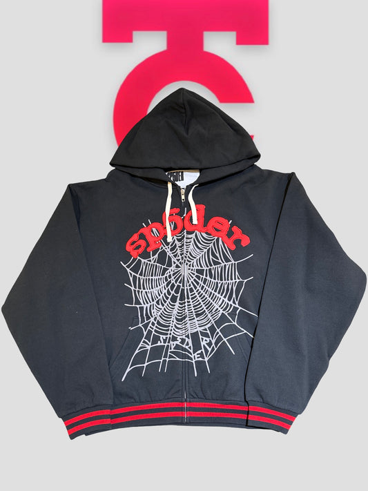 Sp5der Onyx Zip Up Black Red cover
