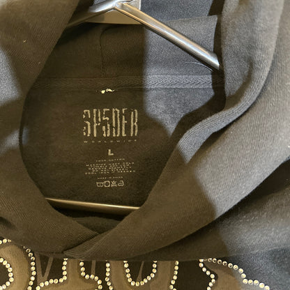 Sp5der x Opium OG Web Hoodie Black neck tag