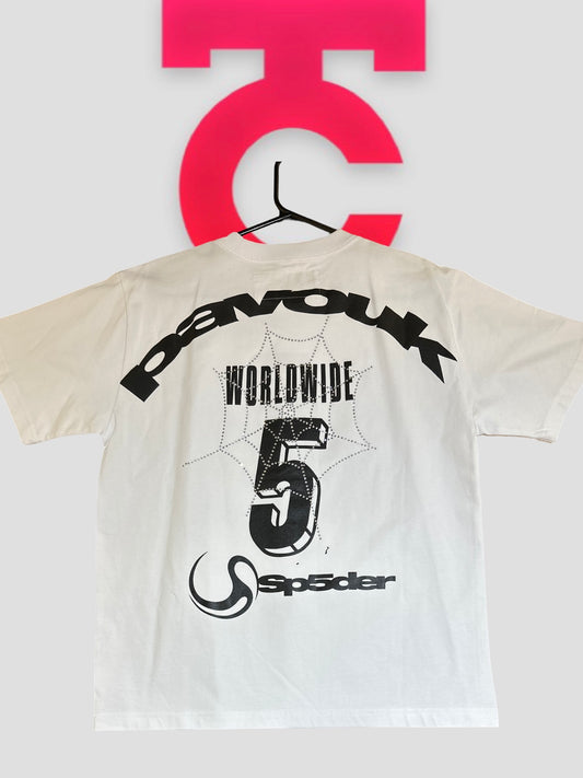 Sp5der Pavouk Rhinestone Tee White front