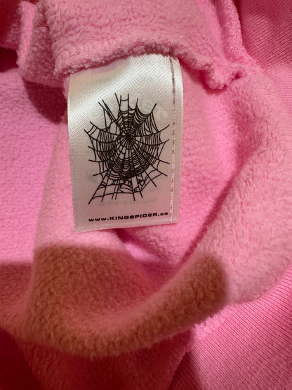Sp5der Pink OG Web Rhinestone Zip Up Kingspider tag