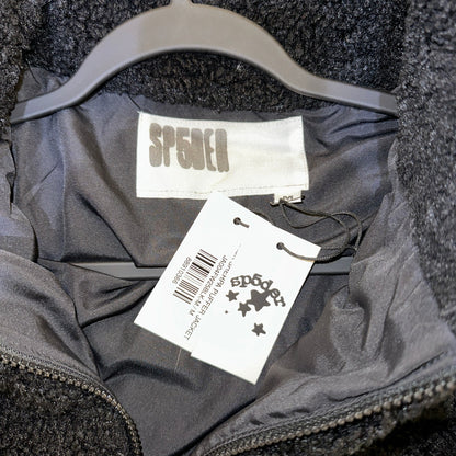 Sp5der Sherpa Puffer Jacket Black neck tag size Medium