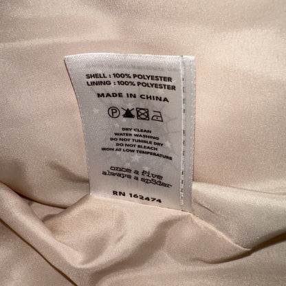 Sp5der Sherpa Puffer Jacket Cream care tag