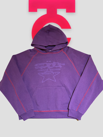 Sp5der Splat Collision Hoodie Purple front