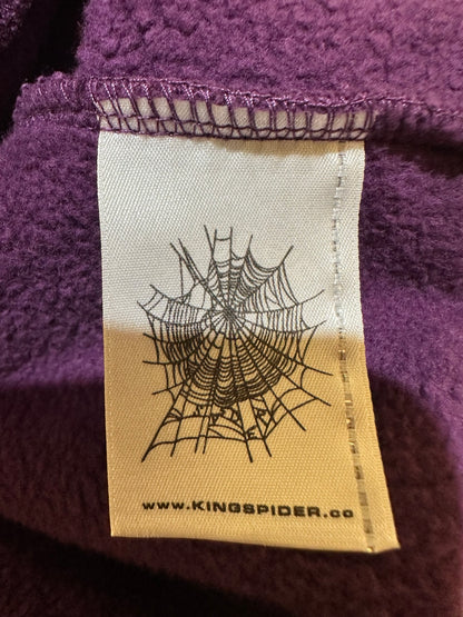 Sp5der Splat Collision Hoodie Purple Kingspider tag