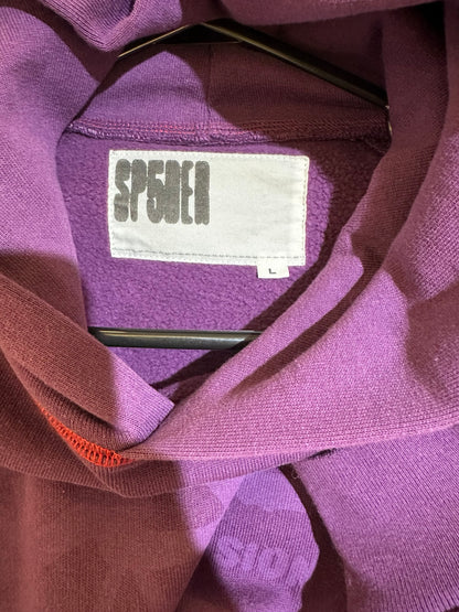 Sp5der Splat Collision Hoodie Purple size L tag